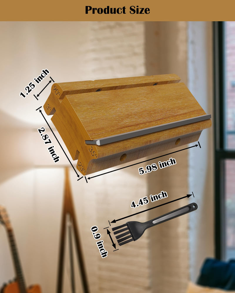 3/23/35/90 Degree Fret End Dressing, 4 in 1 Fret File-Guitar Bass Fret Beveling File Tool, Professional Luthier File for Crowning, Shaping and Deburring Frets