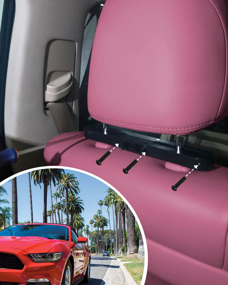 2024 Car Headrest Mount Holders for Dual Screen Portable DVD Player, Twin Car DVD Player Headrest Mounts for WONNIE/Sylvania/Fangor/Desobry Portable DVD Player, 2 Sets Seat Headrest Brackets