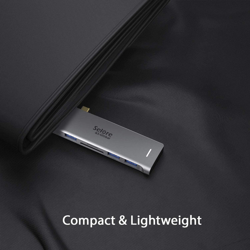 USB C Adapter for MacBook Pro/MacBook Air M1 2020 2019 2018 13" 15" 16", 6 in 1 USB-C Hub MacBook Pro Accessories with 3 USB 3.0 Ports,USB C to SD/TF Card Reader and 100W Thunderbolt 3 PD Port