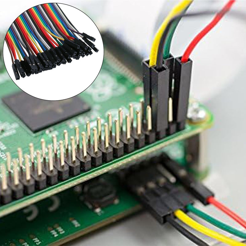 Leloco Dupont Jumper Cable Set 160 Pieces, Female-Female, Cable Jumper Jumpers 28AWG 10/20/30/40 cm, Multicoloured Jumper Wire with Dupont Connector for Arduino, Raspberry Pi & Electronics Projects BB