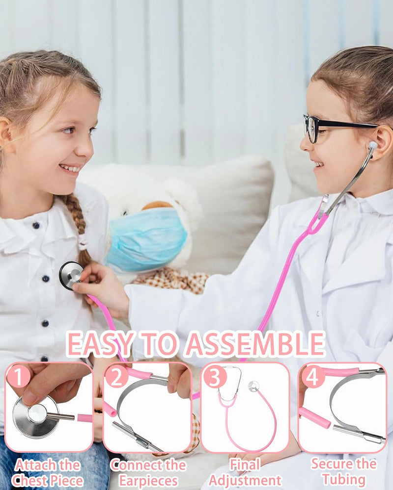 TPZORJX 1 x Toy Stethoscope, Metal Stethoscope, Children, Stethoscope, Children's Stethoscope, Analogue Stethoscope, Metal Stethoscope, Children's Toy Stethoscope, Functional Stethoscope Toy