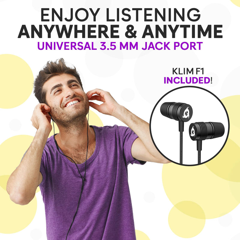 [AUSTRALIA] - KLIM K8 Cassette Tape Player Portable with F1 Headphones - Cassette Recorder - New Version - AM/FM Walkman - Built-in Microphone & Speaker - Headphone Jack & Earphones - Black Black Wih F1 