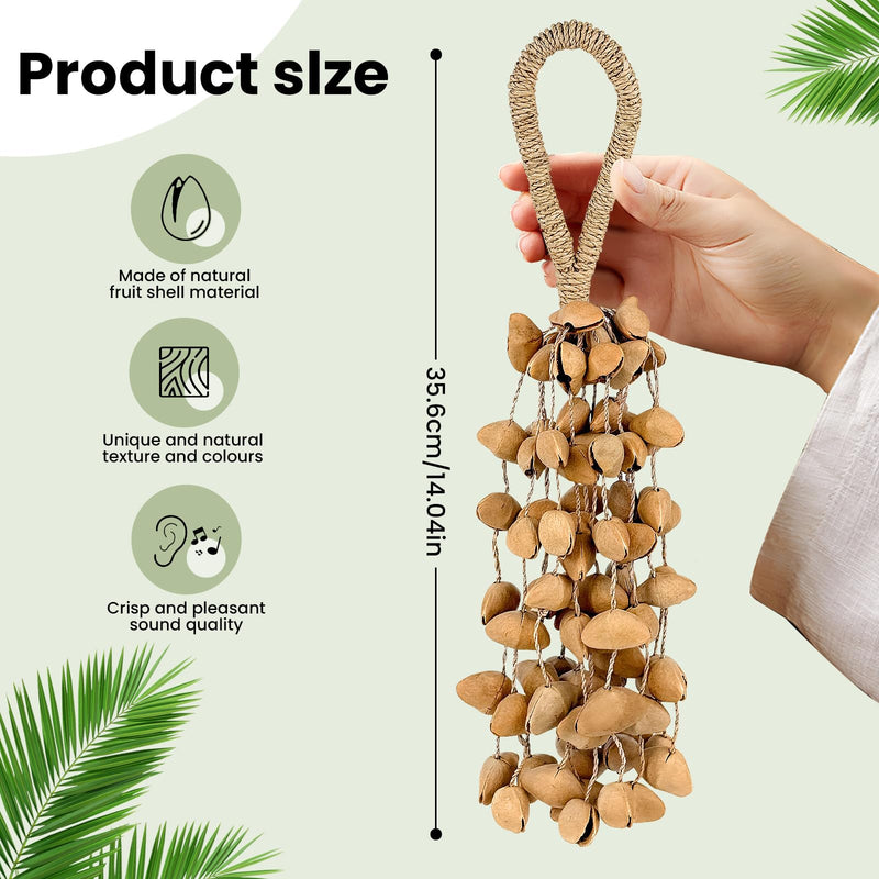 African Natural Hand Shakes Cacho Seed Rattle Bracelet Anklet Hand Bell Percussion Instrument Accessories (Medium) Medium