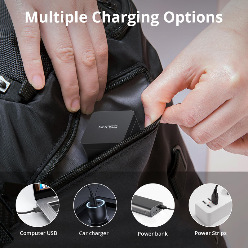 AKASO 3 x 1050mAh Rechargeable Action Camera Battery with 3-Channel Charger EK7000/Brave 4/EK7000 Pro Data Transfer with Micro SD Storage Slots