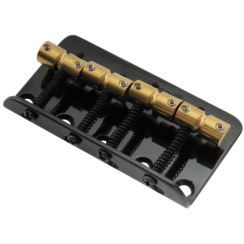 Wilkinson WBBC Vintage 4 String Bass Bridge Brass Saddles for Fender Jazz Precision Bass, Black