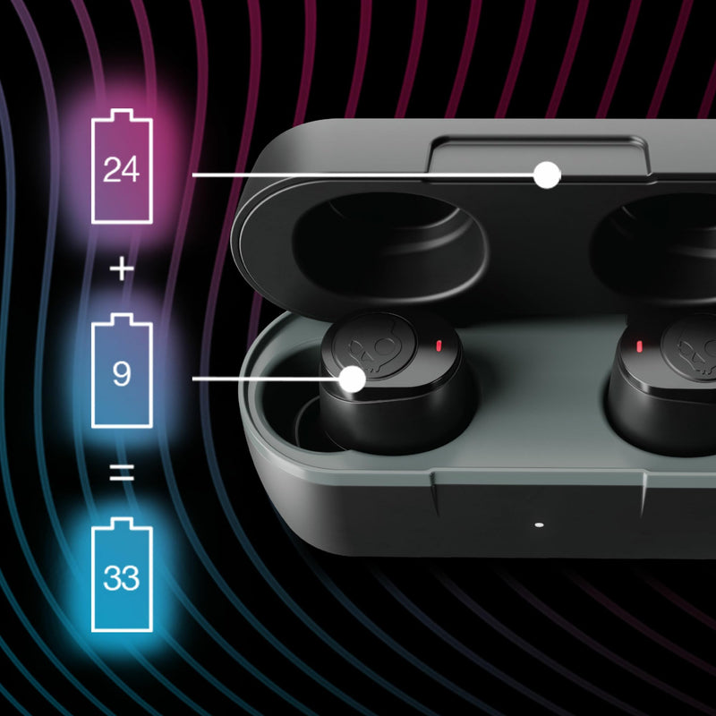 Skullcandy Jib True 2 Wireless In-Ear Bluetooth Earbuds - True Black | Bluetooth Headphones, 33 Hours Battery with Charging Case, Noise Isolating Fit, Sweat and Water Resistant, Microphone