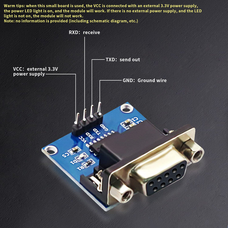 Grades Like DVDDaFuRui RS232 to TTL Converter Module，5PCS MAX3232 3.3V to 5V RS2323 COM Serial Prot Board to TTL Connector for Arduino Microcontrollers