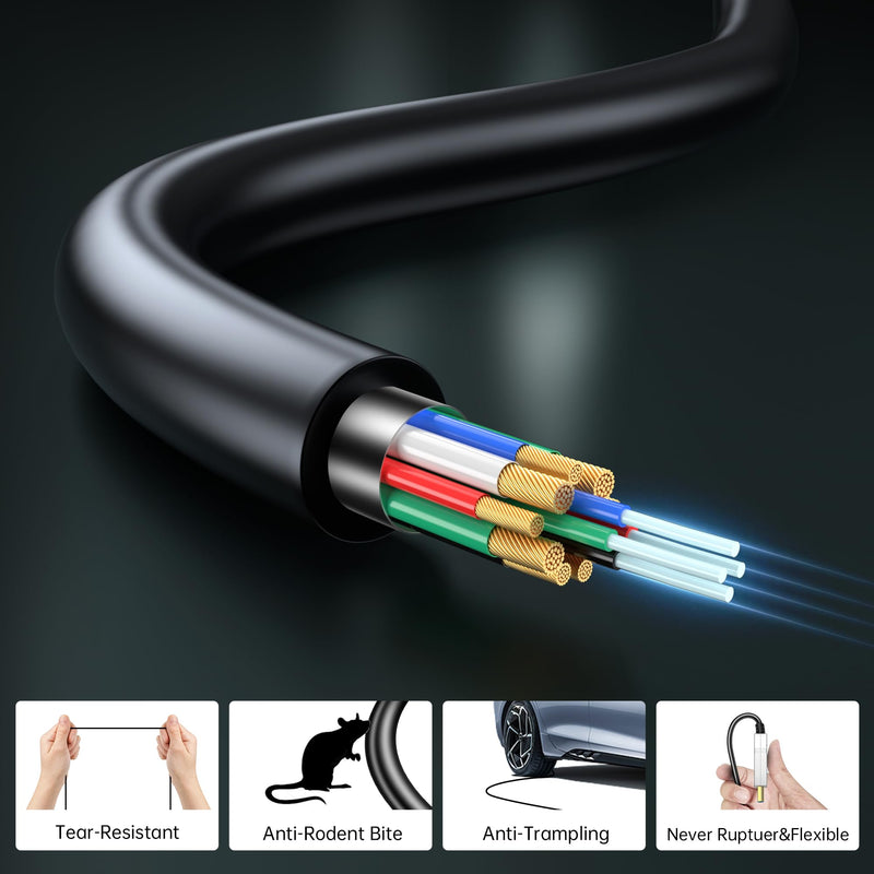 8K Fiber Optic HDMI Cable 25FT, 48Gbps Ultra High Speed HDMI 2.1 Cable, Support 8K60Hz 4K120Hz HDR eARC HDCP 2.2&2.3, HDMI Cord Compatible with Roku TV/HDTV/PS5/Blu-ray 8K 25FT