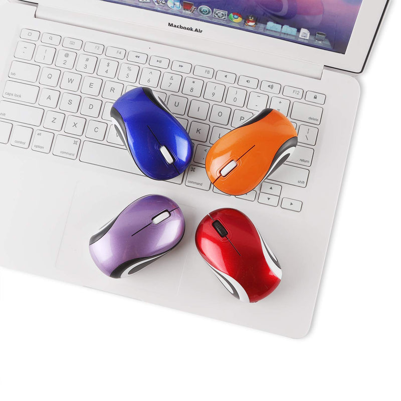 Mini Small Wireless Mouse for Kids Children 3-7 Years Old Child Size Optical Portable Mini Cordless Mice with USB Receiver for Laptop Computer (Purple)