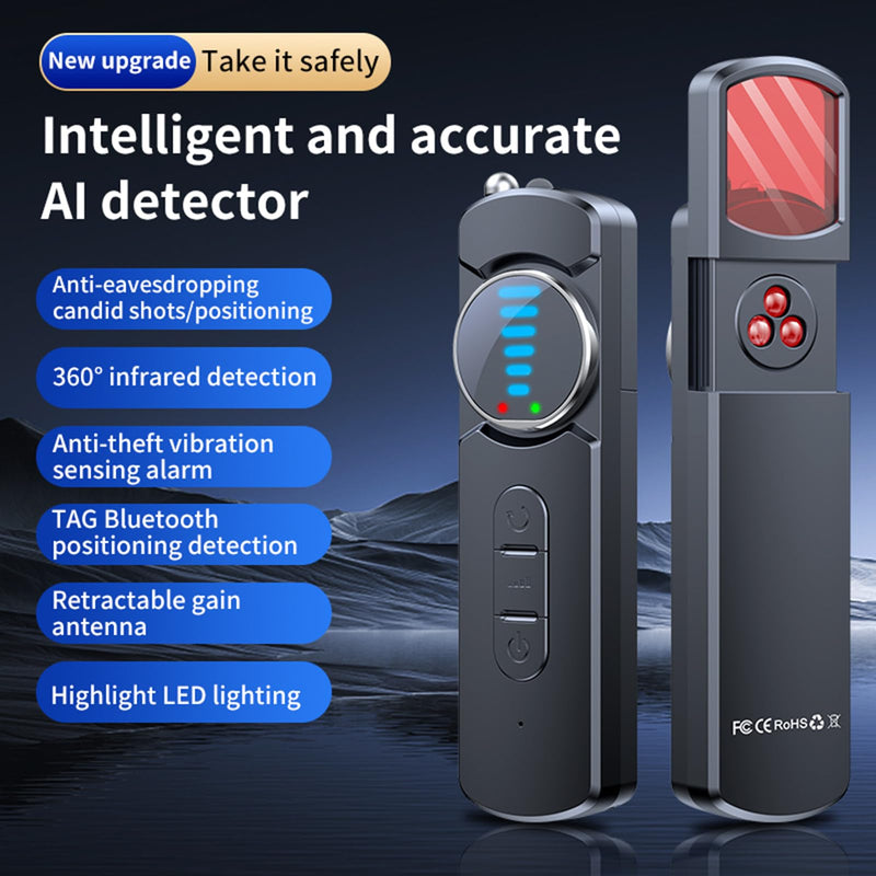 Hidden Camera Detectors, Portable Anti-Spy Device,Privacy pen,RF Signal Scanner, GPS Tracker & Bug Detector with Anti-Theft Alarm Mode for Hotels, Travel, Home & Office Privacy Protection Tool
