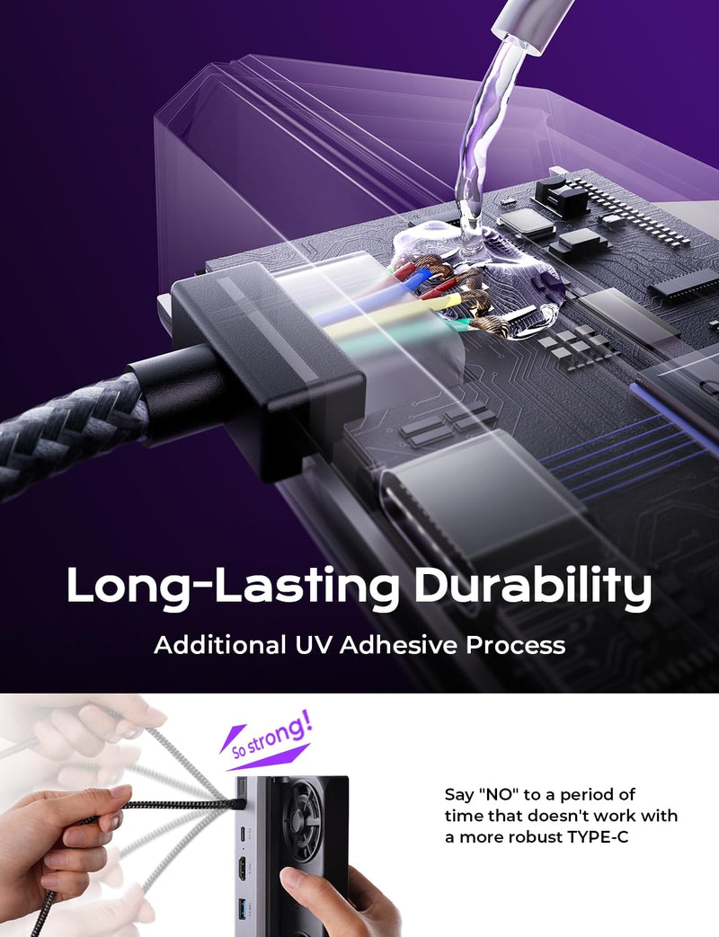 LISEN 8 IN 1 Docking Station for Steam Deck OLED & ROG Ally & Legion Go, Dual Cooling Fan, HDMI 2.0 4K@60Hz, USB 3.0*3, PD100W Support ROG Ally Turbo 30W and Ethernet Compatible with Steam Deck OLED
