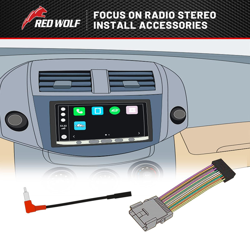 RED WOLF Radio Wiring Harness w/Antenna Adapter Compatible with Nissan 1998-2012 Frontier Pathfinder Titan, for Infiniti 1990-2008 G2/QX4 Install Aftermarket Stereo CD Receiver Cable Connector Kit