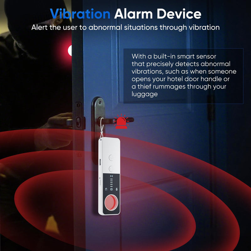 [AUSTRALIA] - Hidden Camera Detector 2025 Anti-Spy Camera Finder with 5 Levels Sensitivity - GPS Tracker Detector - Bug Finder - Emergency Light for Home, Car, Hotel and Office - White 
