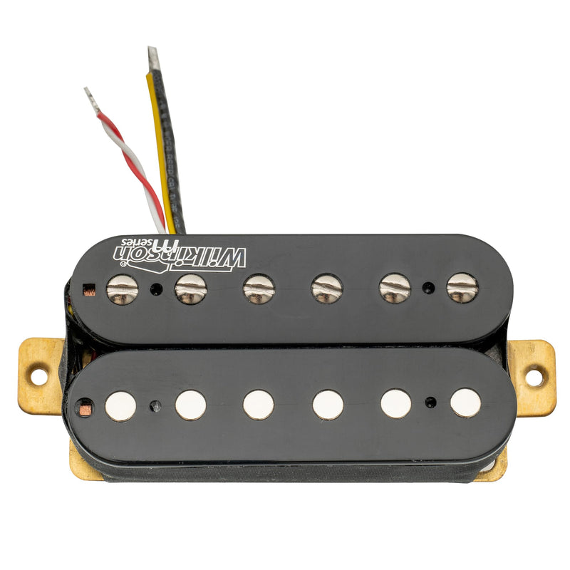 Wilkinson Vintage Classic Alnico 5 Overwound Open Style Bridge Humbucker Pickup for Electric Guitar, Black Bridge Black