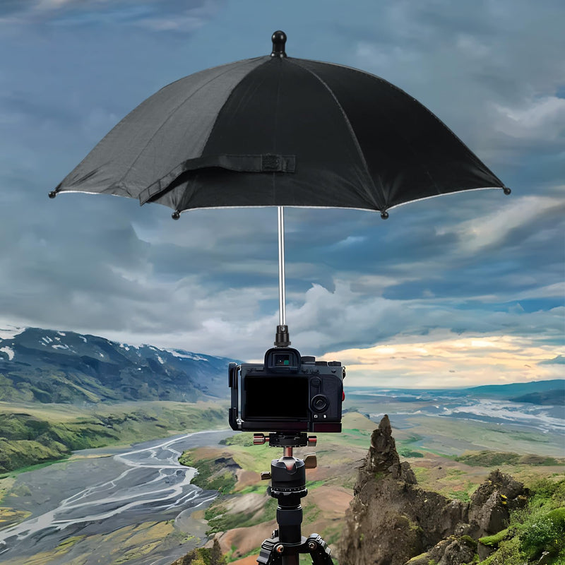 [AUSTRALIA] - Camera Hot Shoe Umbrella, Waterproof Camera Umbrella DSLR Camera Sunshade Rain Cover Protector for Canon Rebel T8i, T7, T7i, T6i, T6, SL3, SL2, EOS 90D, 80D, 2000D, 5DM4, Nikon Z9 