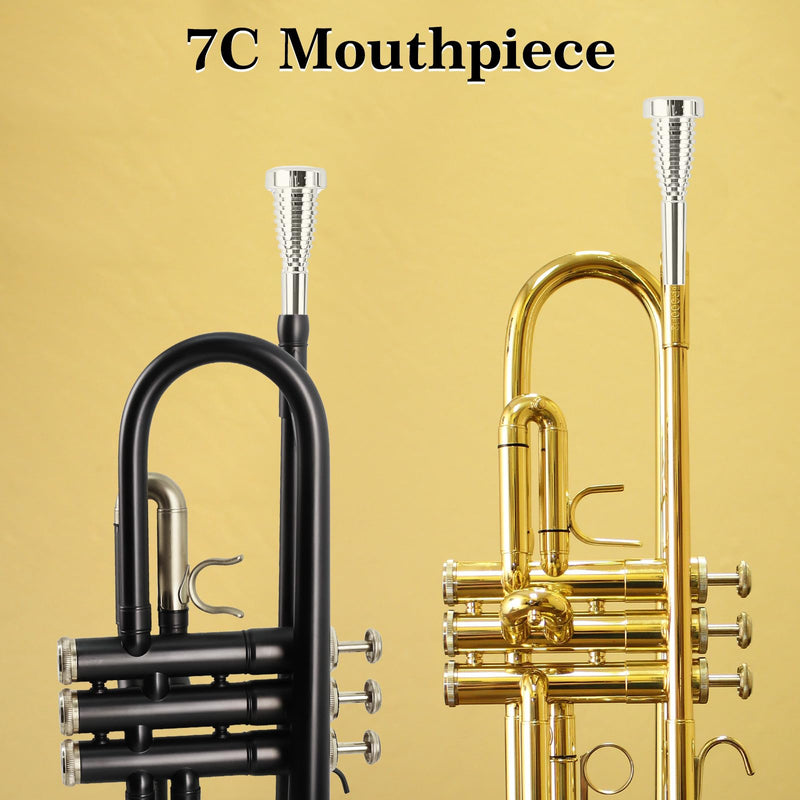 [AUSTRALIA] - ROWELL Trumpet Mouthpiece 7C Trumpet Mouthpiece Bass Trumpet Mouthpieces Silver Plated Trumpet Mouthpiece for Beginners and Professional Players Band Jazz Mouthpiece Trumpet Accessories 