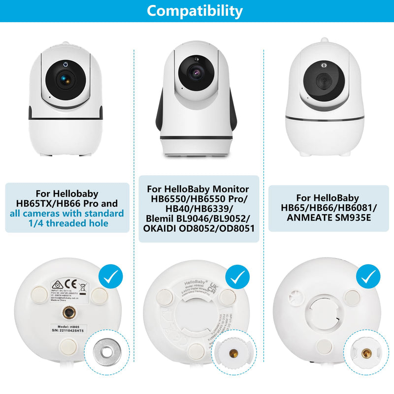 Tripod Baby Monitor Mount for HelloBaby HB65/HB40/HB6550/HB66/HB6339/HB6550 Pro, ANMEATE SM935E, Flexible Baby Camera Mount Attach Your Camera Wherever You Want