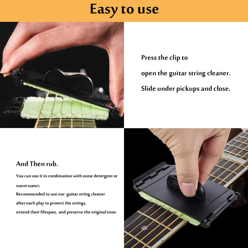 [AUSTRALIA] - 2-Pack Guitar String Cleaner, Guitar String & Fretboard Cleaning Kit Premium Guitar String cleaning Cloth Scrubber for Violin/Cello/Bass/Ukulele/Electric Guitars 