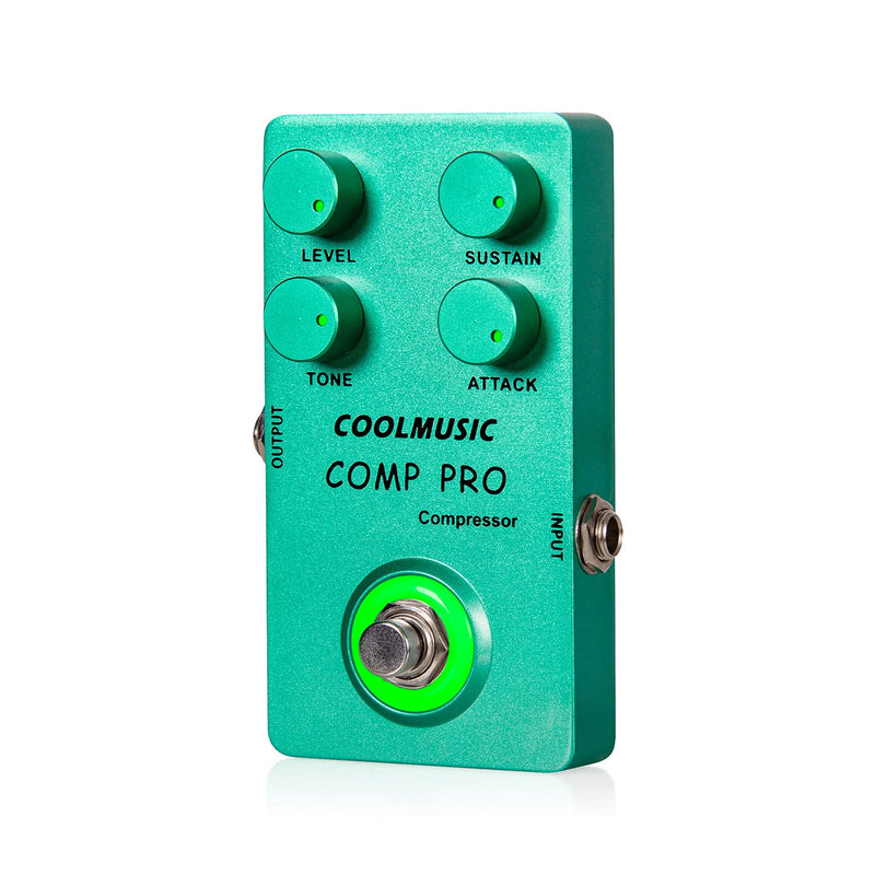 COOLMUSIC C-CS01 Compressor Pedal, Comp Guitar Pedal Compression Effect Electric Guitar and Bass True Bypass