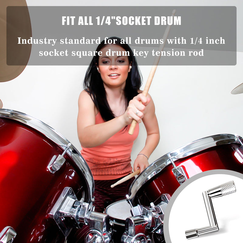 [AUSTRALIA] - YUBOLDA 4 Pack Drum Keys - Universal Tool for Tuning High Tension Drums, Includes Speed Key, Wrench Set, Multi-Tool Keychain, and Drill Bit for Perfect Tuning. 