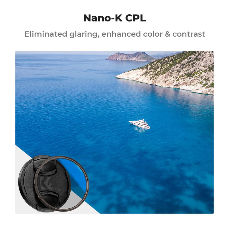 K&F Concept 67mm Circular Polarizer Filter with Lens Cap Cleaning Cloth Optical Glass Ultra Slim 18 Multi-Layer Coatings Polarizing Filter for Camera Lens (K-Series)