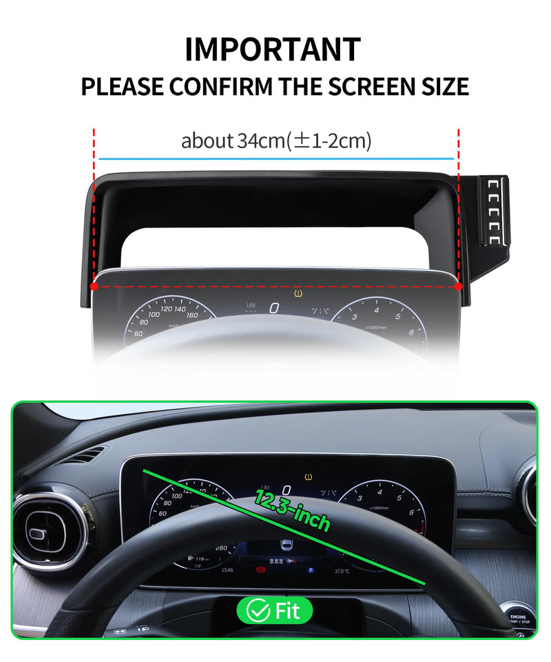 Car Phone Holder for Mercedes-Benz GLC/CLE/C-Class 2023-2026,12.3" Screen | C-Class 2022-2026,GLC-Class 2023-2026,CLE-Class 2024-2026,Magsafe Accessories Magnetic Cell Phone MountCompatible with iPhone for 23-26 GLC & 22-26 C-Class(12.3-Inch only)