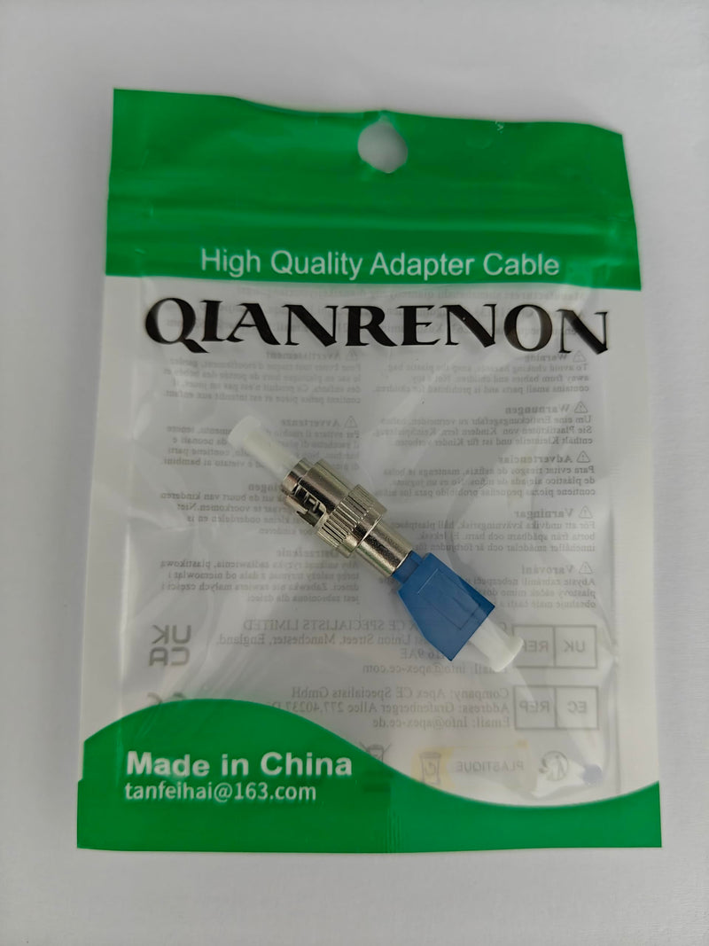 QIANRENON ST Male to LC Female Hybrid Fiber Optic Converter SM 9/125μm ST/UPC Male to LC/UPC Female Single Mode Fiber Optic Adapter Coupler for Red Light Pen Optical Power Meter Patch Cord Pigtail