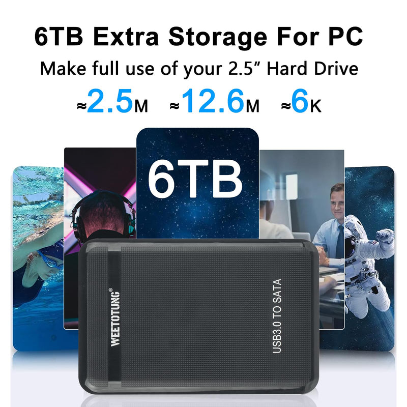 [AUSTRALIA] - 2.5 inch External Hard Drive Enclosure USB 3.0 to SATA Adapter Tool Free Hard Drive Case Support SATA I/III 7mm 9.5mm 2.5" SSD HDD with UASP for Seagate Xbox Playstation Toshiba WD (Black) 