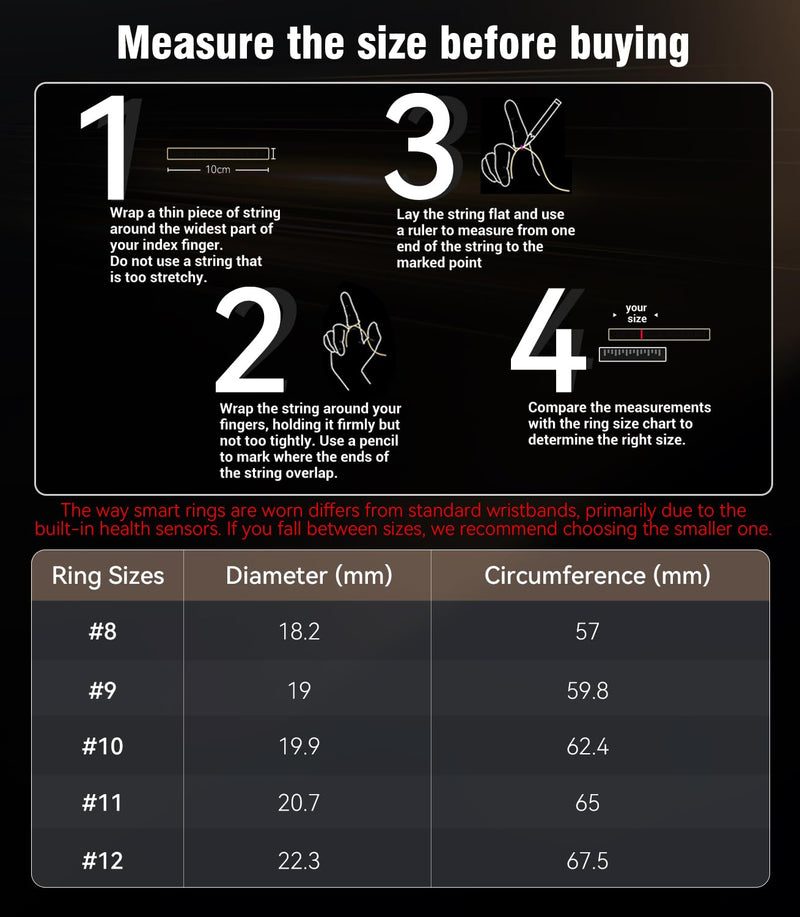 10 Gen Diamond Smart Ring and Wireless Charging Case【Industry Ranking No.1 – 0 Measurement Error】 2026 Smart Ring for Women & Men for Sleep Tracking Wearable Device,Fitness Ring 8#