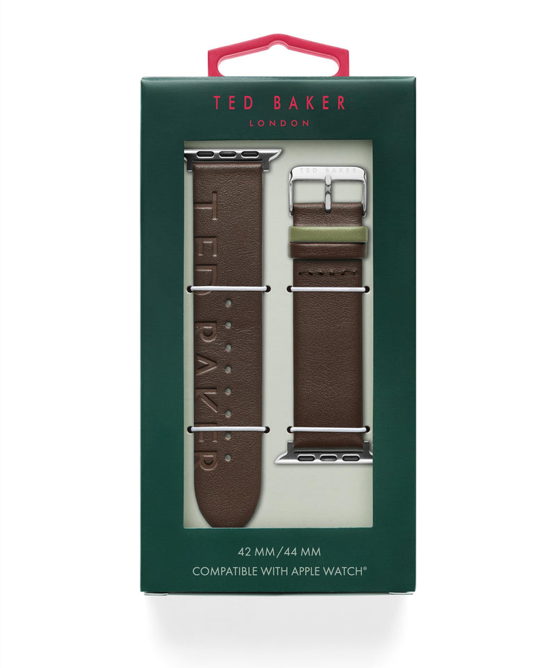 Ted Baker Brown Ted Engraved Leather Strap for Apple Watch® (Model: BKS42F120B0)