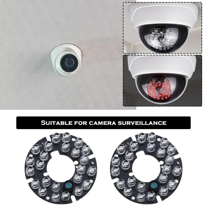 2x 24 850nm IR LEDs Infrared Light Board IR Range Up to 20-30m for Camera Surveillance System And Night Lighting of Various Cameras, Black