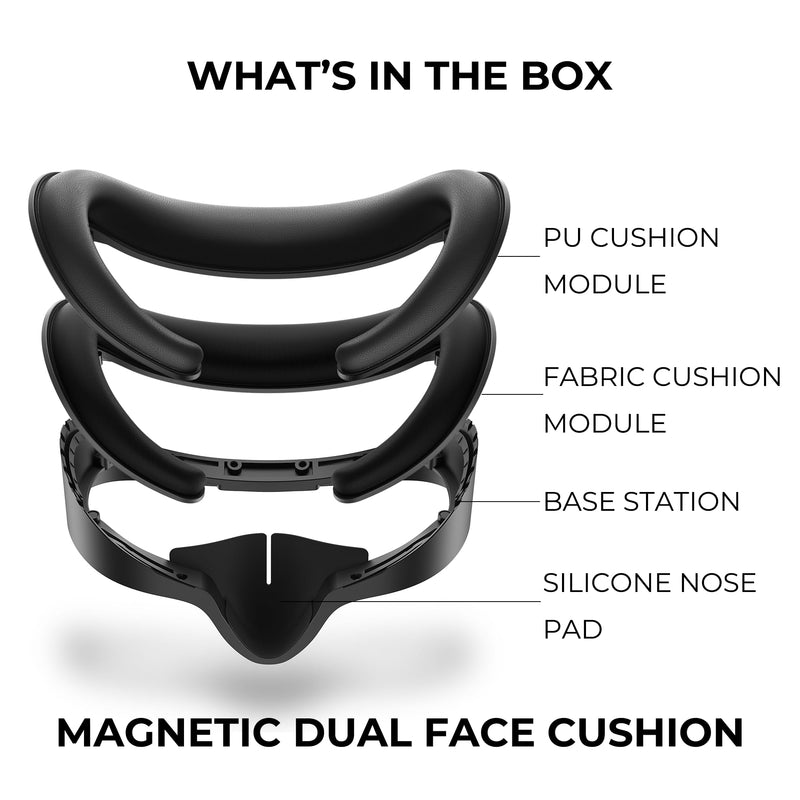 Modular Magnetic Mask for Meta Quest 3S – Quick-Swap PU & Fabric Face Pads