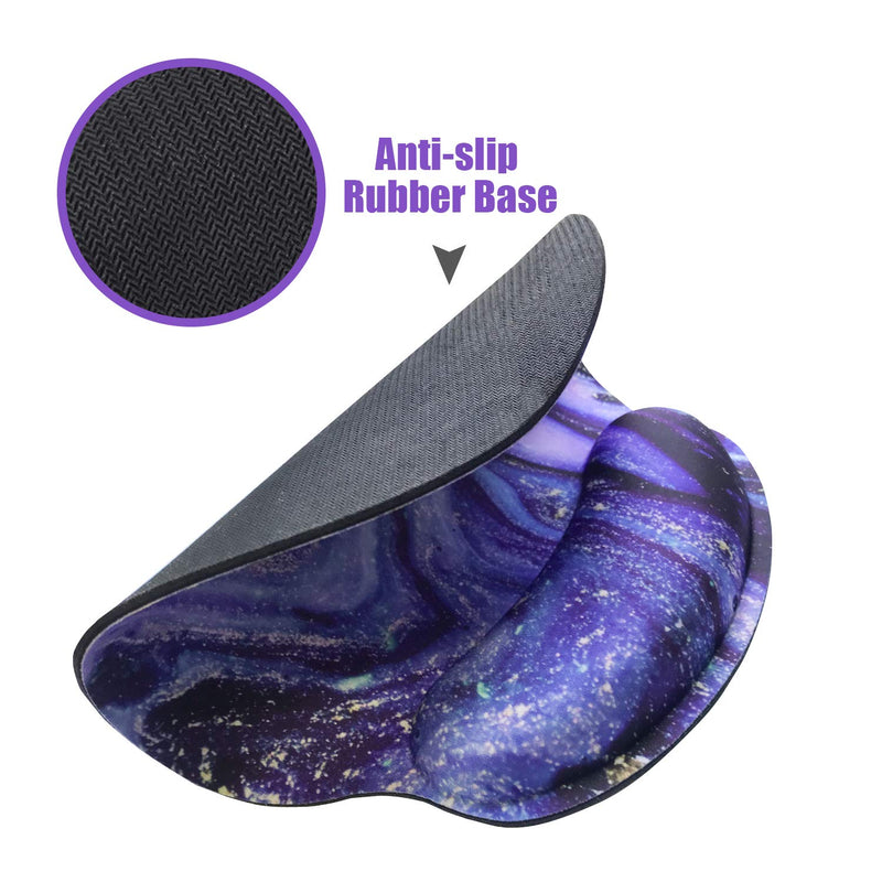Ergonomic Mouse Pad with Wrist Support,Dooke Cute Wrist Pad with Non-Slip Rubber Base for Computer, Laptop, Home Office Gaming, Working, Easy Typing & Pain Relief Marble Marble Purple