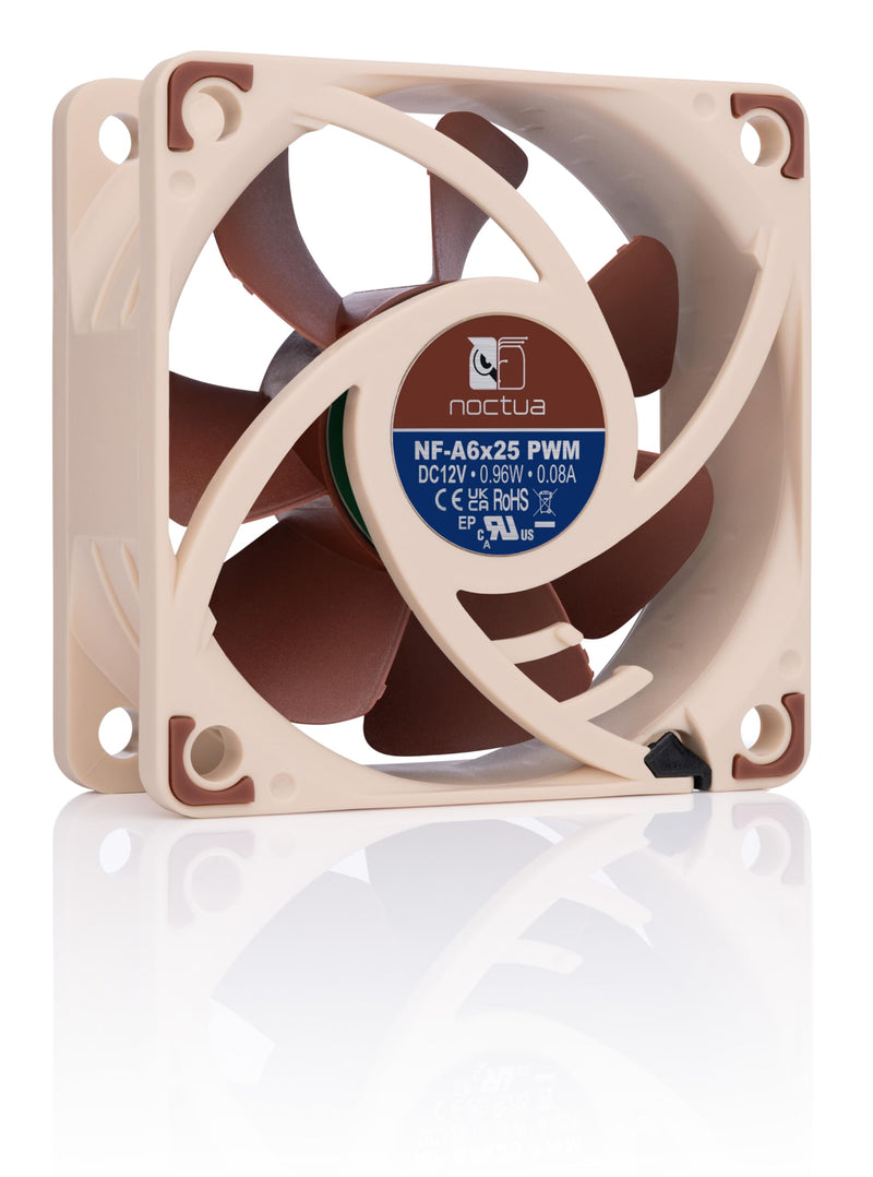 Noctua NF-A6x25 PWM, Premium Quiet Fan, 4-Pin (60mm, Brown)
