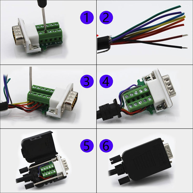 DB9 Breakout Connector DB9 RS232 D-SUB Female and Male Adapter 9-pin Port Adapter to Terminal Connector Signal Module with case(Female Connector,Male Connector DB9 5+5 with case )