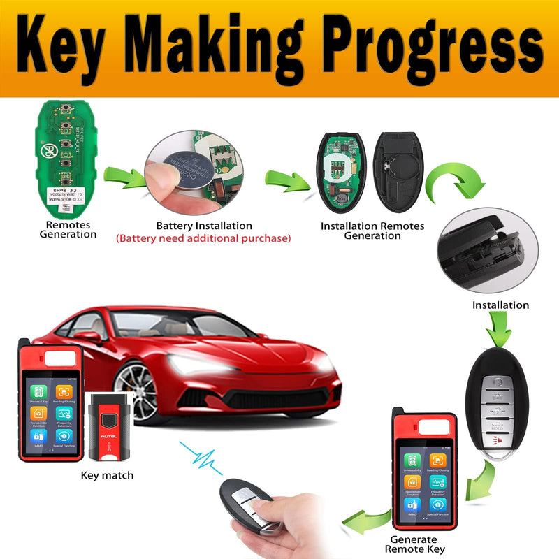 Autel Ikey Programmable Smart Key IKEYNS5TPR IKEYNS005AL for Nissan-Style Ultra-Long Range for 700+ Vehicle Programmed with Autel KM100 IM508 IM608