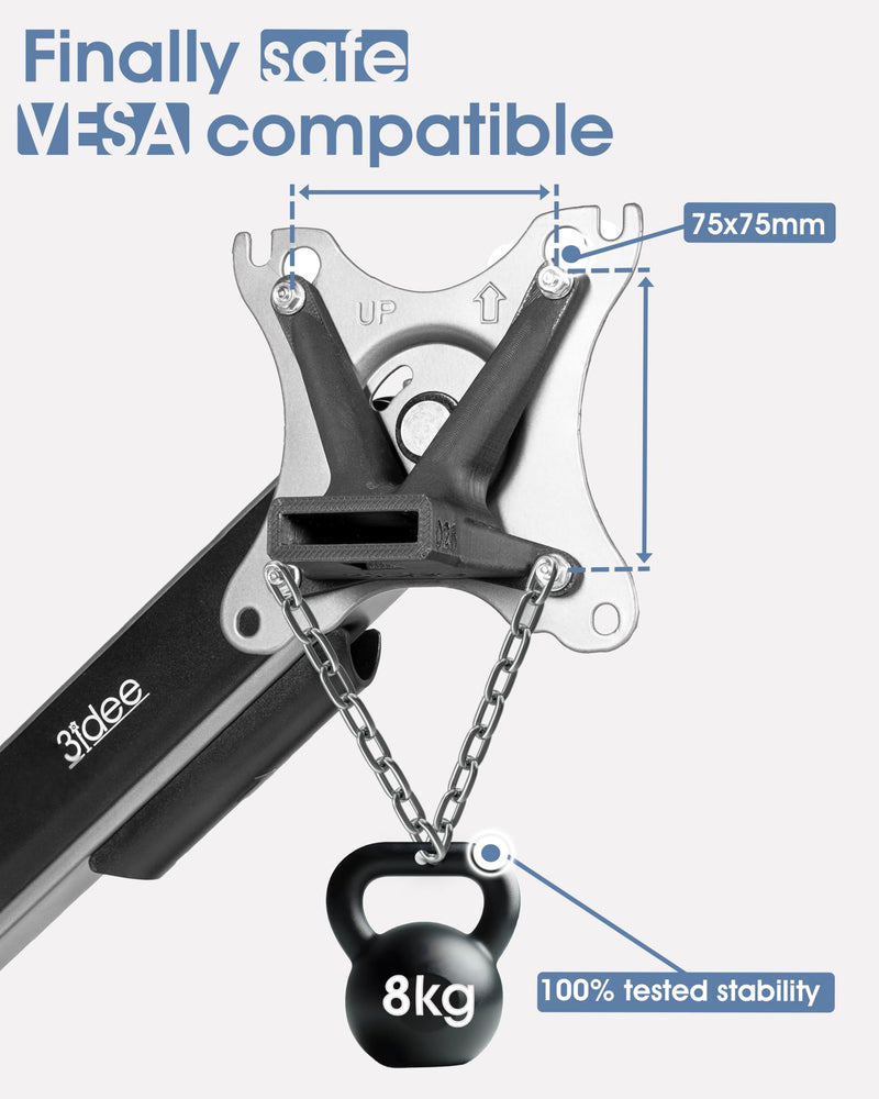 3IDEE VESA Mount Adapter Bundle Compatible with HP Monitors (22f, 22es, 22ea, 24f, 24es, 24er, 24ea, 27f, 27es, 27er, 27ea, U27 etc.) – 75x75mm HP Monitor Mount Adapter (2-Pack) Black - 2-Pack