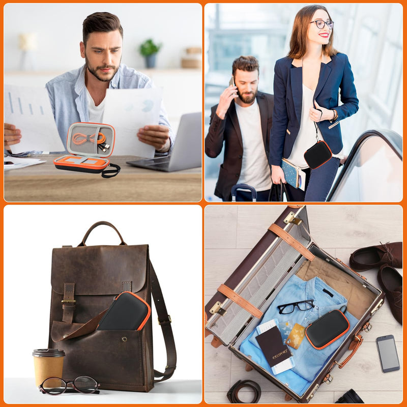 Case Compatible with LaCie Rugged Mini 1TB/ 2TB/ 4TB/ 5TB External Hard Drive Portable HDD, Carring Case Storage Holder for Hard Drives for Mac and PC Computer, Orange (Case Only)