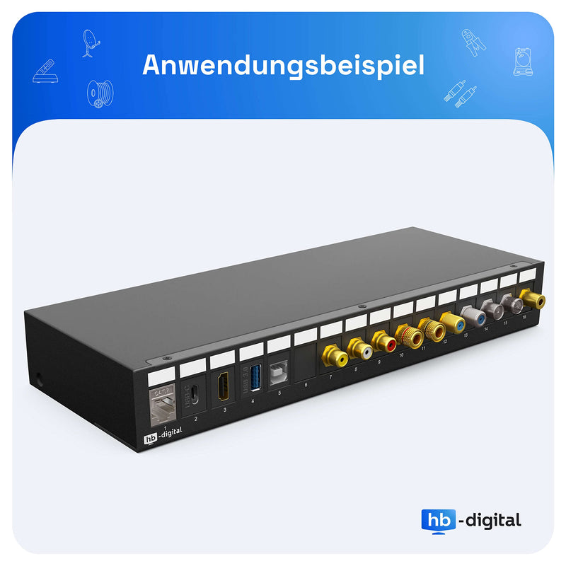 HB-DIGITAL Keystone Module with USB 3.0 Female Multimedia Keystone for Patch Panel Network Socket Keystone Holder Connector Adapter Coupling Plug & Play Black
