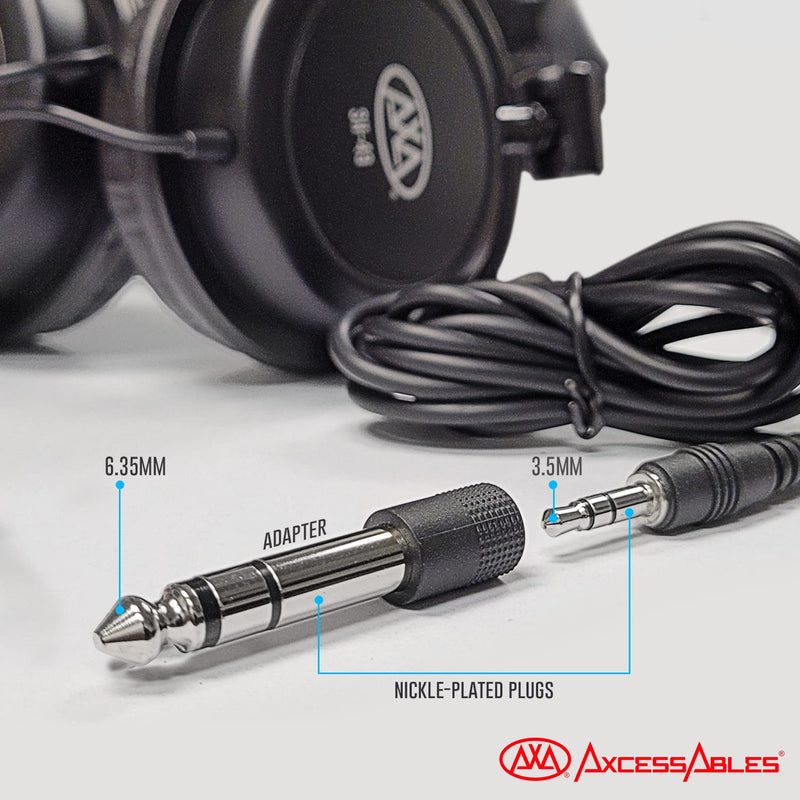 AxcessAbles On-Ear Closed-Back Studio Headphones | DJ Headphones with 6ft Cable and 1/4-inch Jack Adapter | 38mm Neodymium Driver Swiveling Cups| Guitar Practice Headphones | Recording Headphones 1 Recording Headphones