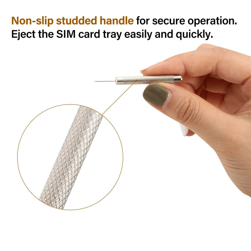Outus 8 Pack SIM Card Ejector SIM Card Removal Tool Tray Ejector Pin Needle with 4 Cleaning Cloth Compatible with iPhone Models, iPads, iPods, Samsung Galaxy Note/S/Edge/J Series, HTC Phone Models