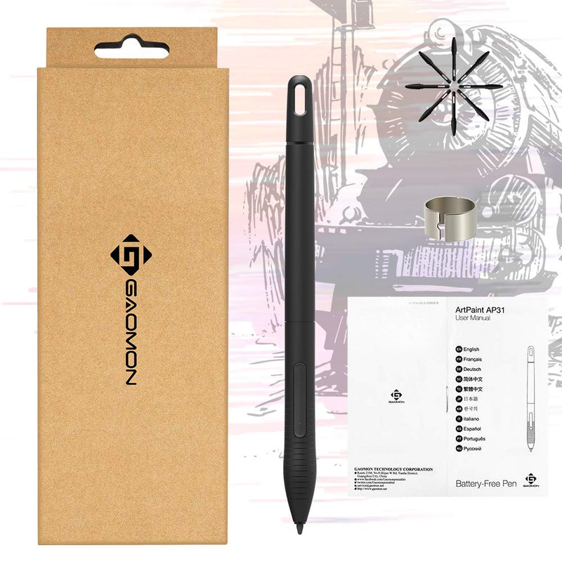 GAOMON Battery-Free Pen AP31 with 8192 Levels Pressure Sensitivity for GAOMON M10K2018 Graphic Tablet Only