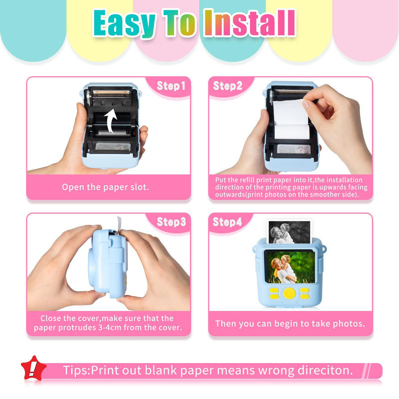 12 Rolls Instant Print Camera for Kids Refill Print Paper - Hikkon Thermal Print Paper Rolls Photo Print HD Printing for Most Kids Instant Camera (White) White