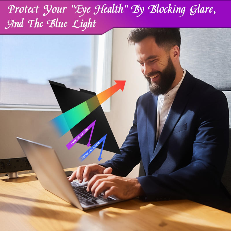 PYS Magnetic 14 Inch Laptop Privacy Screen(16:9 Aspect) - Computer Screen Privacy Shield, Anti-Glare Blue Light Filter, Detachable Privacy Screen Protector for Lenovo Thinkpad, HP Elitebook, Dell 14 Inch (16:9)