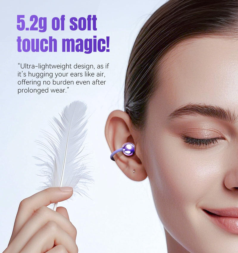 King Lucky Clip on EarbudsKing Lucky Clip-on Earbuds Jewelry Wireless Bluetooth 5.4 with Detachable Flower Earrings