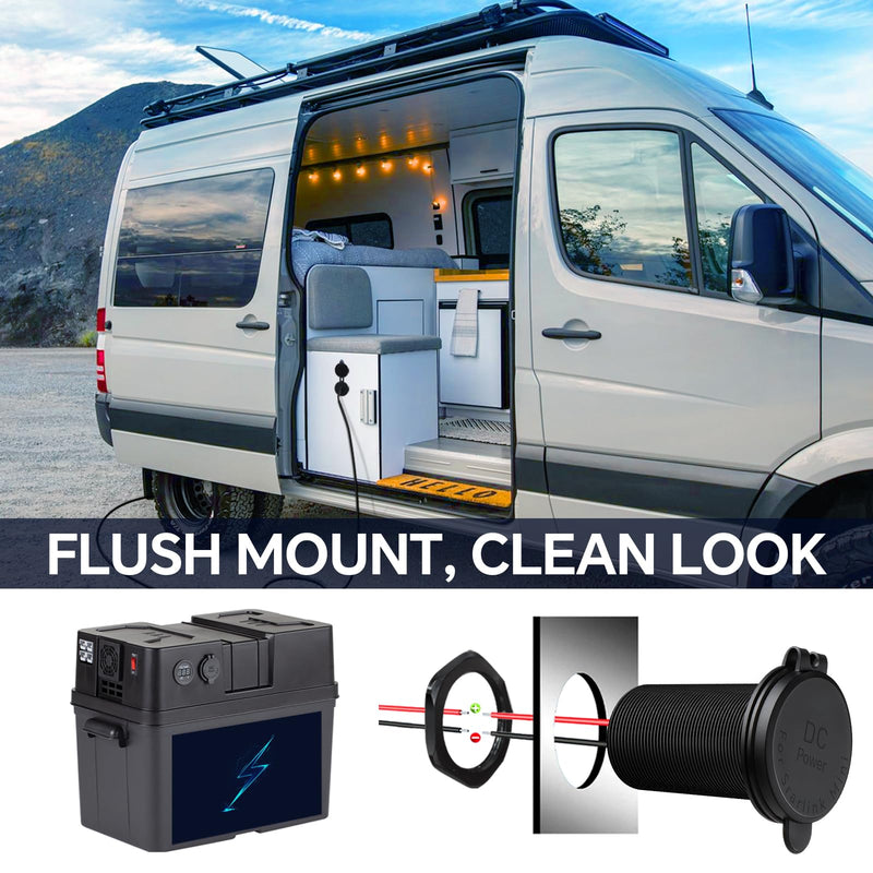[AUSTRALIA] - for Starlink Mini 12V Power Adapter Recessed Mount, DC 12V to 30V Step Up Converter Waterproof & Aluminum, Power Supply Starlink Mini Accessories for RV, Boat, Camper, Off-Grid Use 