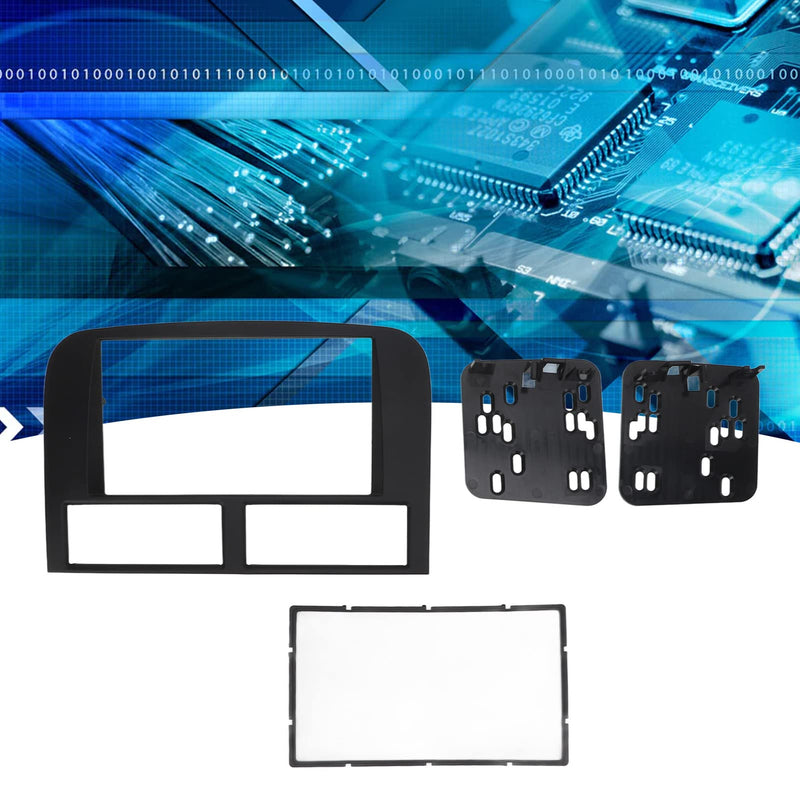 Qiilu Car Dashboard Trim Kit丨 Car Stereo Radio Panel丨Dashboard Installation Trim Kit 2 Din Stereo Radio Bezel Replacement for 1999 2004 Automotive Interior