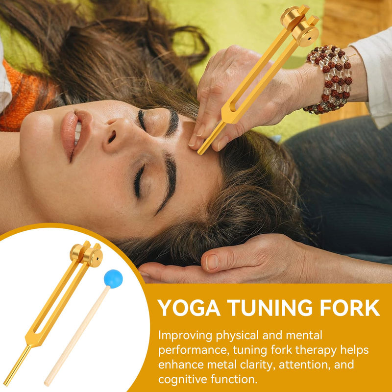 [AUSTRALIA] - 111HZ Tuning Forks for Healing, Frequency Tuning Fork with Hammer Frequency Healing Devices for DNA Repair Healing Sound Healing Forks (Gold) 