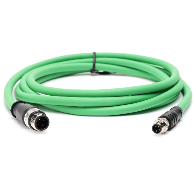 A-Code M8 4pin to D-Code M12 4pin EtherNet CAT5e Cable for Beckhoff Actuator Sensor EtherCAT Profinet Fieldbus Industrial Automation Control, 4 Pin Male, PUR Shielded, 8M