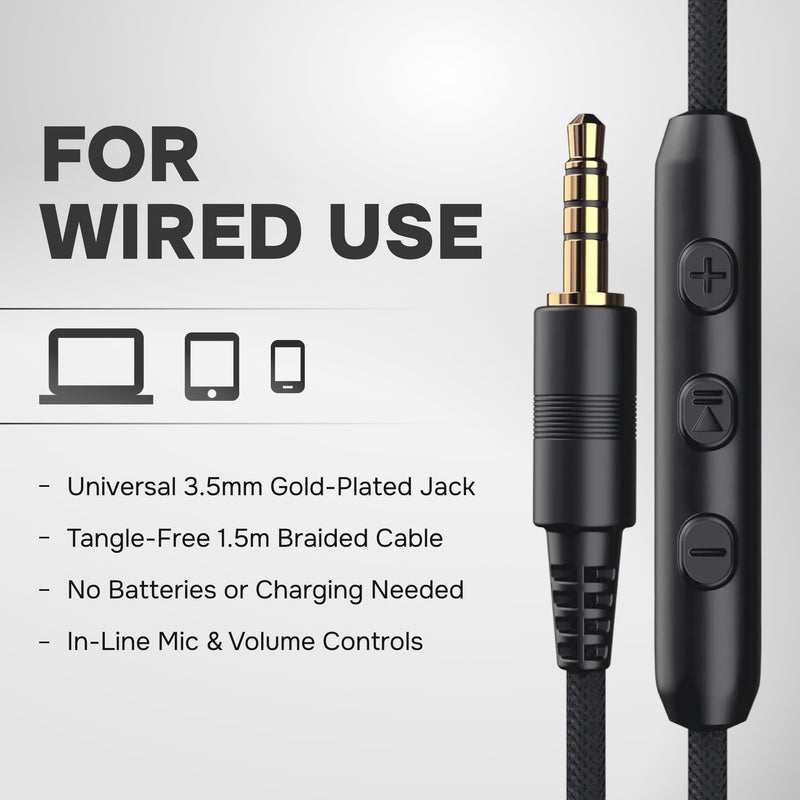 [AUSTRALIA] - ARTIX Over Ear Headphones Wired with Microphone and Volume Control, Foldable Noise Isolating Headset with Deep Bass for School, Laptop, Computer, Chromebook, Tablet, Travel (3.5mm Jack) Mocha Mousse 
